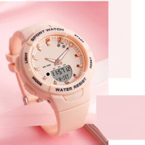 MD4102-Plastic Quartz Analogue + Didital CASIO watch